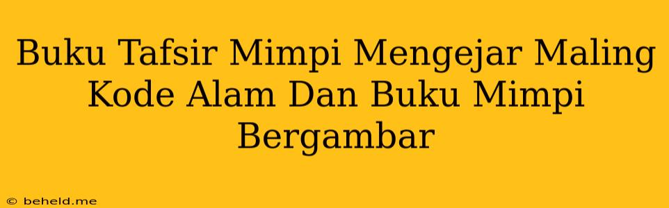 Buku Tafsir Mimpi Mengejar Maling Kode Alam Dan Buku Mimpi Bergambar