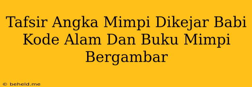 Tafsir Angka Mimpi Dikejar Babi Kode Alam Dan Buku Mimpi Bergambar