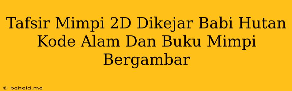 Tafsir Mimpi 2D Dikejar Babi Hutan Kode Alam Dan Buku Mimpi Bergambar