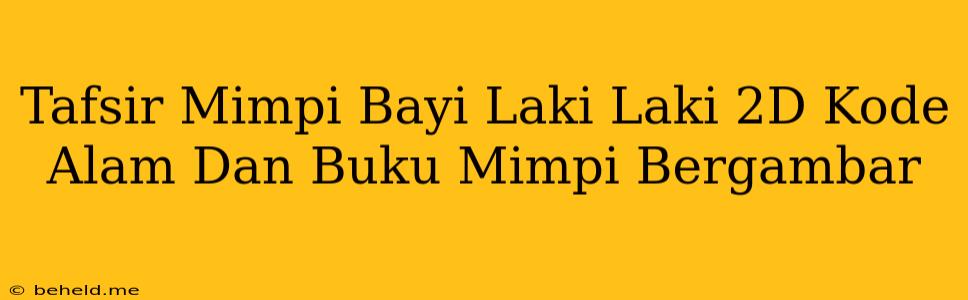 Tafsir Mimpi Bayi Laki Laki 2D Kode Alam Dan Buku Mimpi Bergambar