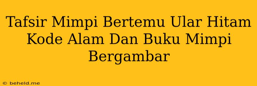 Tafsir Mimpi Bertemu Ular Hitam Kode Alam Dan Buku Mimpi Bergambar