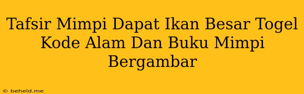 Tafsir Mimpi Dapat Ikan Besar Togel Kode Alam Dan Buku Mimpi Bergambar