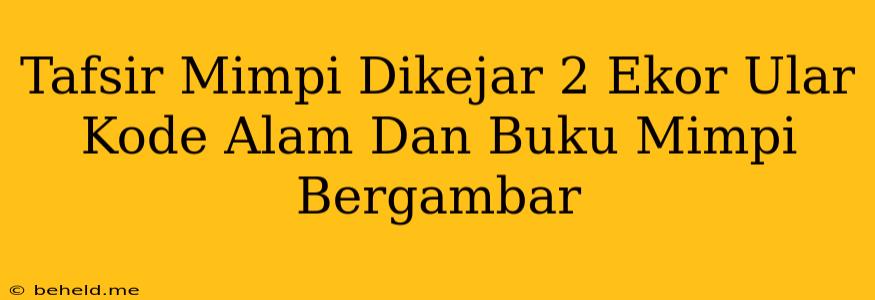 Tafsir Mimpi Dikejar 2 Ekor Ular Kode Alam Dan Buku Mimpi Bergambar