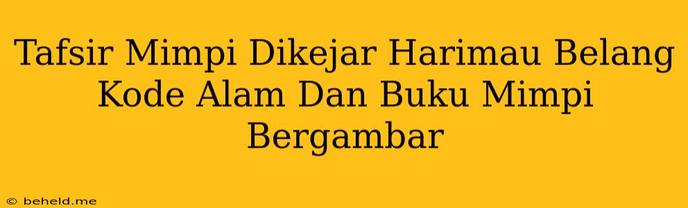 Tafsir Mimpi Dikejar Harimau Belang Kode Alam Dan Buku Mimpi Bergambar