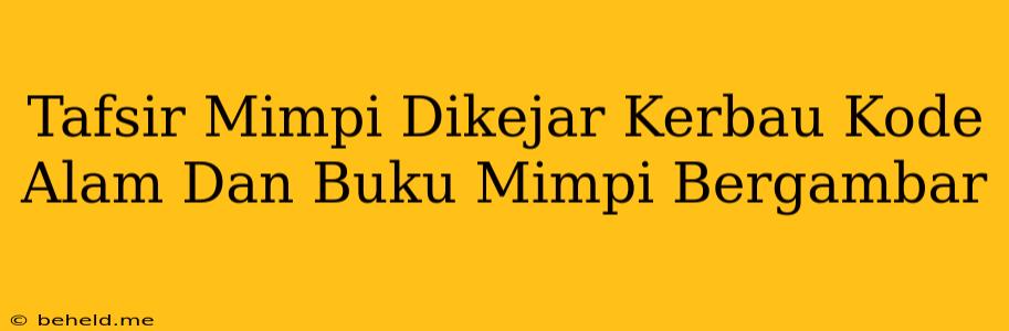 Tafsir Mimpi Dikejar Kerbau Kode Alam Dan Buku Mimpi Bergambar