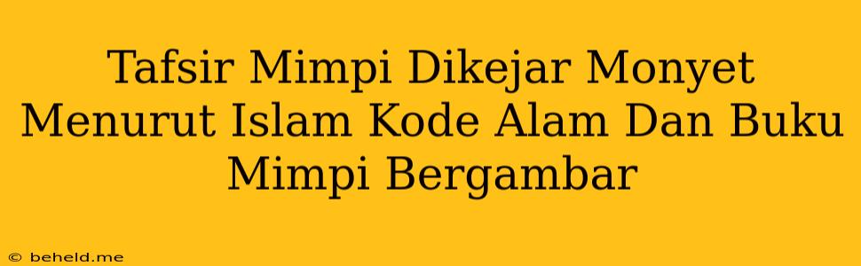 Tafsir Mimpi Dikejar Monyet Menurut Islam Kode Alam Dan Buku Mimpi Bergambar