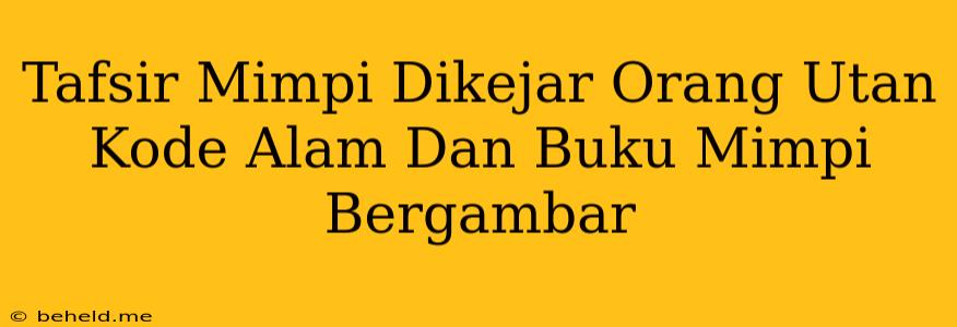 Tafsir Mimpi Dikejar Orang Utan Kode Alam Dan Buku Mimpi Bergambar