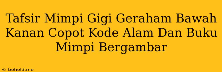 Tafsir Mimpi Gigi Geraham Bawah Kanan Copot Kode Alam Dan Buku Mimpi Bergambar