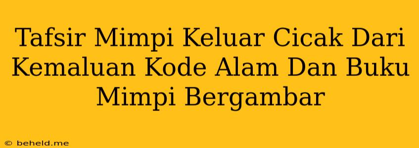 Tafsir Mimpi Keluar Cicak Dari Kemaluan Kode Alam Dan Buku Mimpi Bergambar