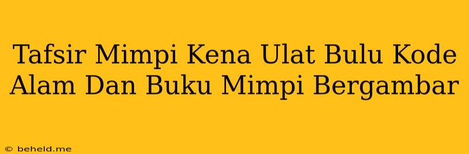 Tafsir Mimpi Kena Ulat Bulu Kode Alam Dan Buku Mimpi Bergambar