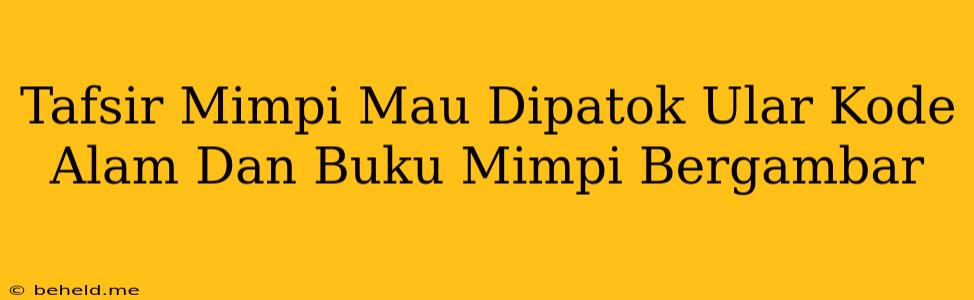 Tafsir Mimpi Mau Dipatok Ular Kode Alam Dan Buku Mimpi Bergambar