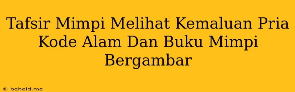 Tafsir Mimpi Melihat Kemaluan Pria Kode Alam Dan Buku Mimpi Bergambar