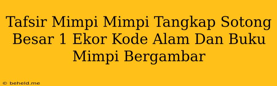 Tafsir Mimpi Mimpi Tangkap Sotong Besar 1 Ekor Kode Alam Dan Buku Mimpi Bergambar