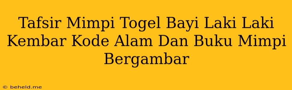 Tafsir Mimpi Togel Bayi Laki Laki Kembar Kode Alam Dan Buku Mimpi Bergambar