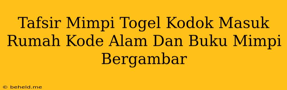 Tafsir Mimpi Togel Kodok Masuk Rumah Kode Alam Dan Buku Mimpi Bergambar