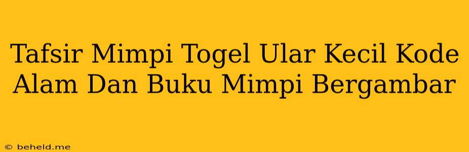 Tafsir Mimpi Togel Ular Kecil Kode Alam Dan Buku Mimpi Bergambar