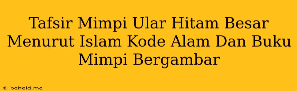 Tafsir Mimpi Ular Hitam Besar Menurut Islam Kode Alam Dan Buku Mimpi Bergambar