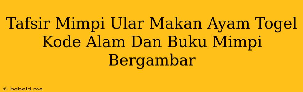 Tafsir Mimpi Ular Makan Ayam Togel Kode Alam Dan Buku Mimpi Bergambar