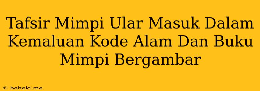 Tafsir Mimpi Ular Masuk Dalam Kemaluan Kode Alam Dan Buku Mimpi Bergambar